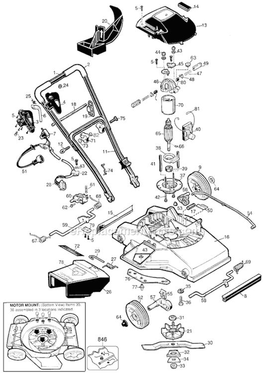 Page A Diagram and Parts List for MM450 Type 2 Black and Decker Lawn Mower